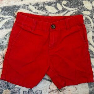 Janie & Jack Red Linen/Cotton Shorts Size 3/3T Holiday/Christmas Shorts